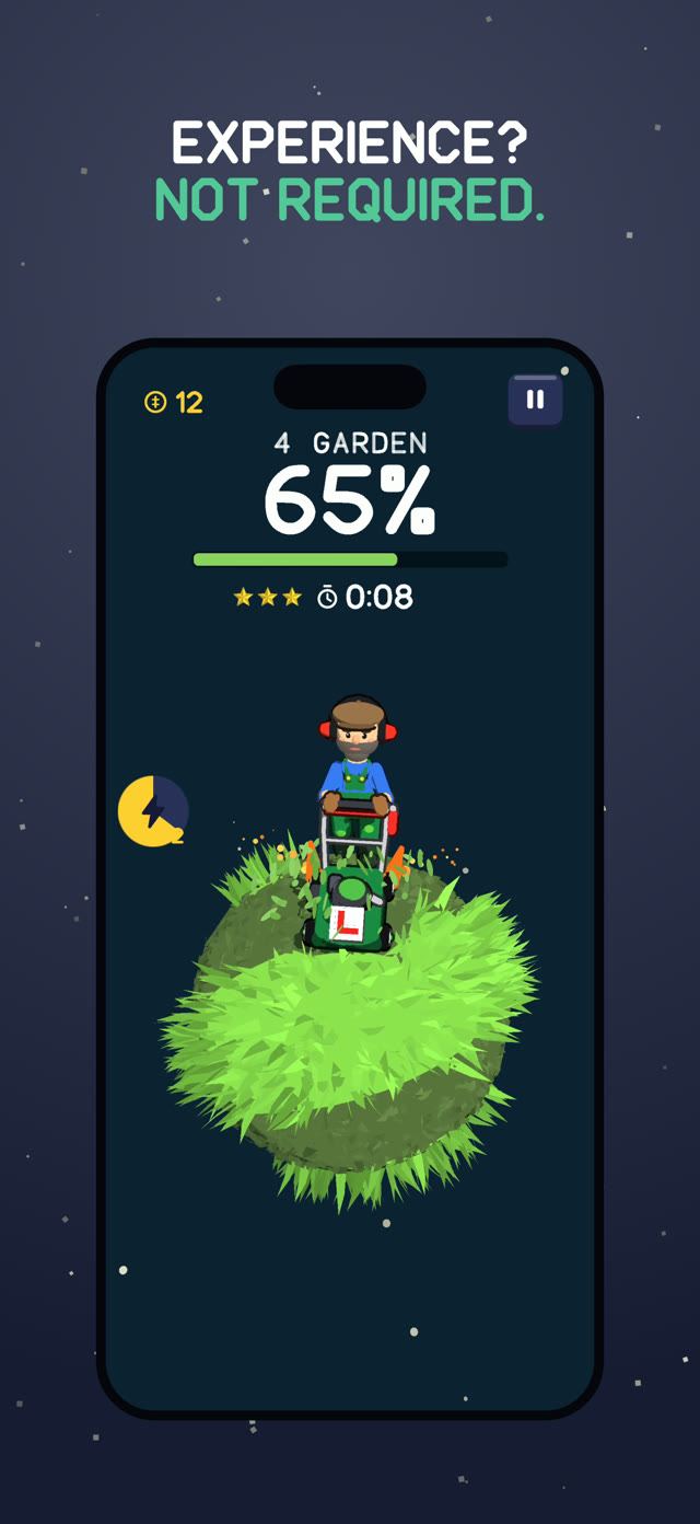 Experience? Not required. A phone showing the game.